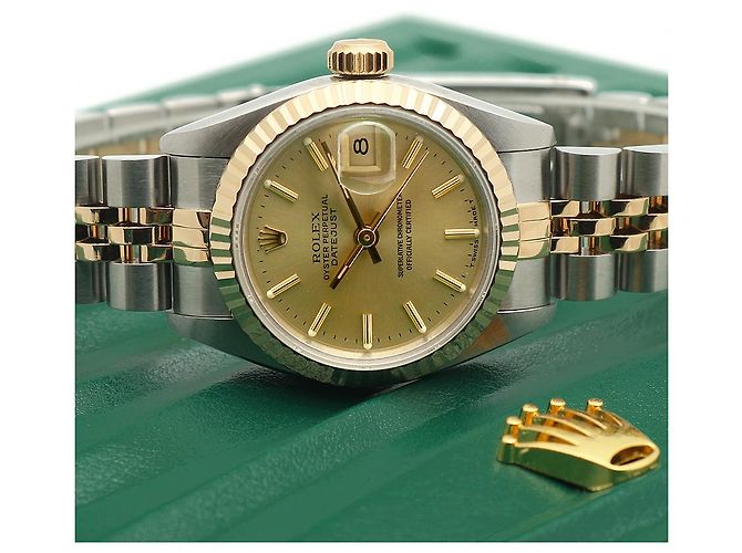 Rolex Reloj Datejust para mujer, combinación oro champán, índice Dorado - vista 24