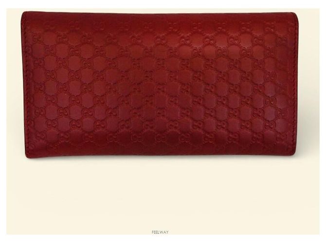 Gucci Micro billetera de cuero burdeos Roja - vista 2