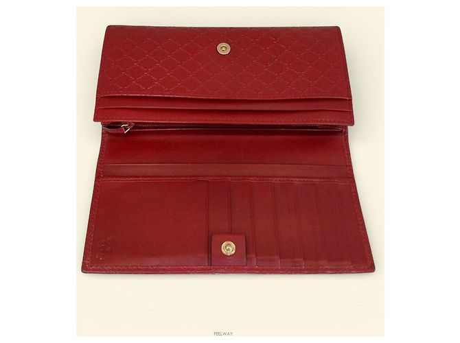 Gucci Micro billetera de cuero burdeos Roja - vista 3