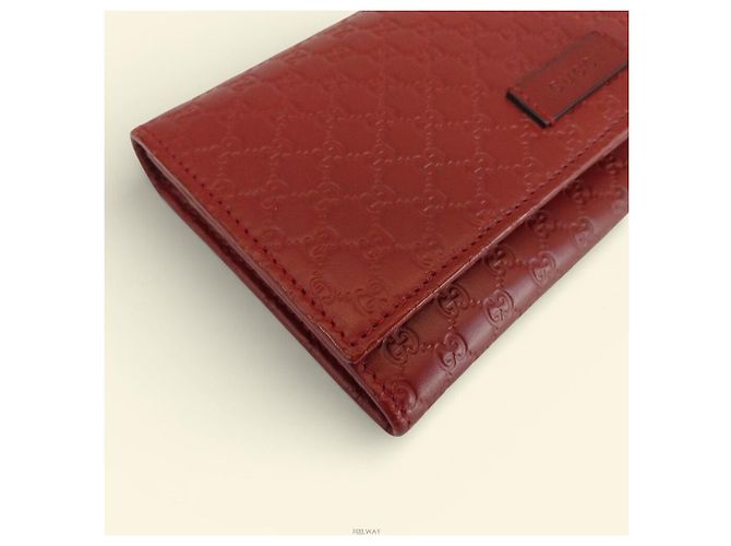 Gucci Micro billetera de cuero burdeos Roja - vista 5