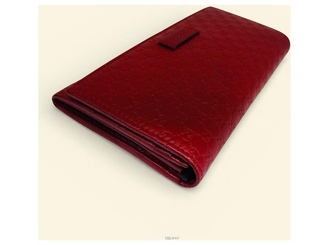 Gucci Micro billetera de cuero burdeos Roja - vista 7