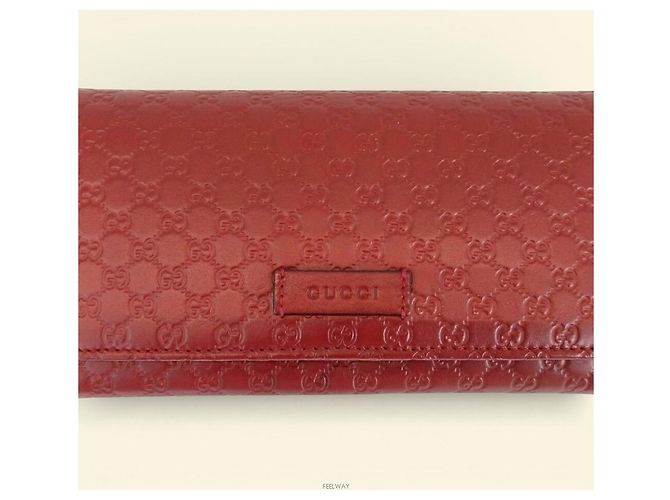 Gucci Micro billetera de cuero burdeos Roja - vista 8