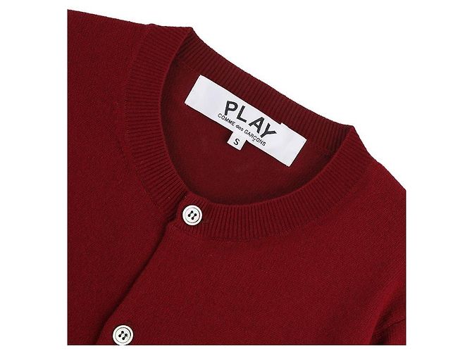 Comme Des Garcons Cardigan en strass rouge en forme de cœur - vue 5