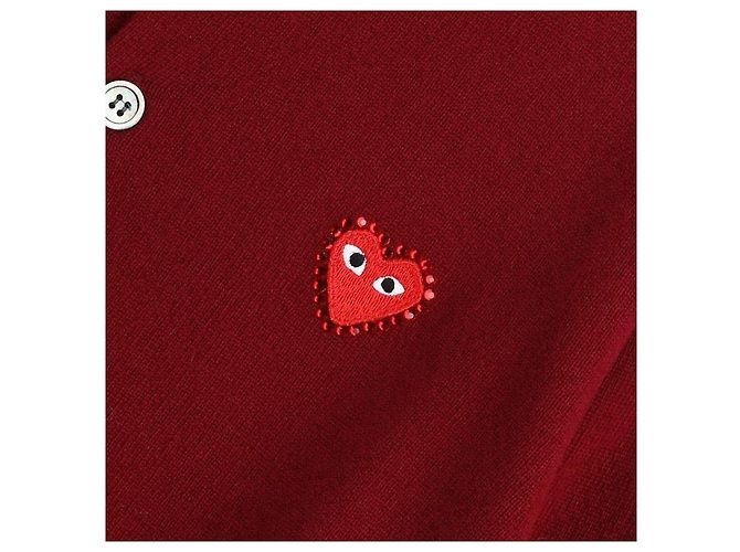 Comme Des Garcons Cardigan en strass rouge en forme de cœur - vue 8