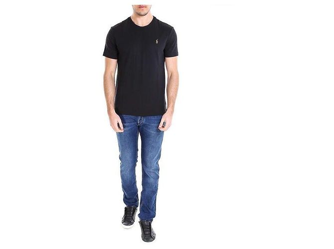 Ralph Lauren Kurzarm-T-Shirt mit gesticktem Logo Schwarz - Ansicht 5