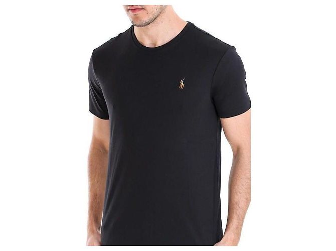 Ralph Lauren Kurzarm-T-Shirt mit gesticktem Logo Schwarz - Ansicht 8