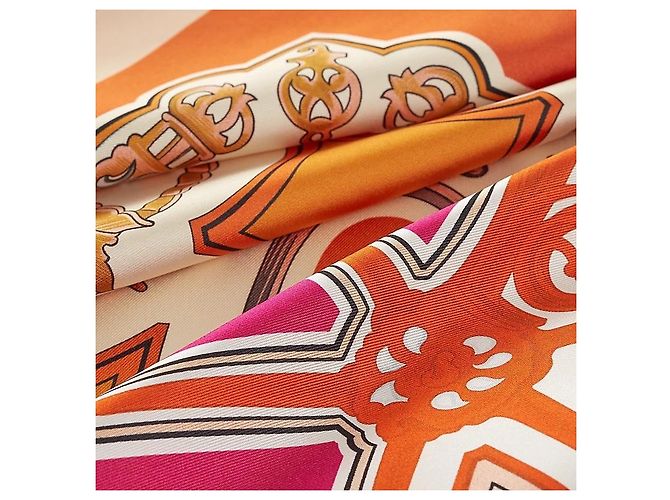 Hermès Cachecol de Seda Dupla Face para Mulheres cm Marrom - vista 5