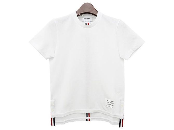 Thom Browne Klassisches Logo T-Shirt mit kurzen Ärmeln weiß - Ansicht 13