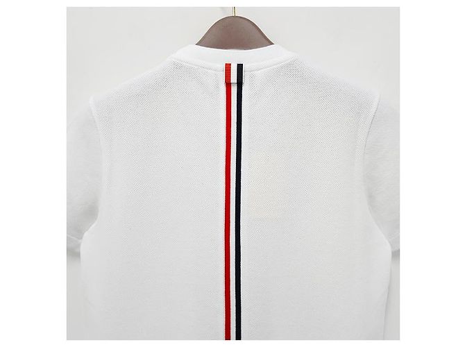Thom Browne Klassisches Logo T-Shirt mit kurzen Ärmeln weiß - Ansicht 17