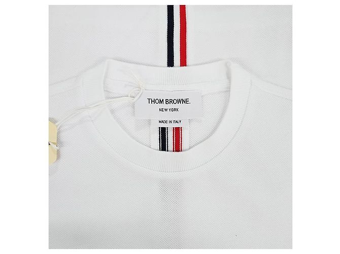 Thom Browne Klassisches Logo T-Shirt mit kurzen Ärmeln weiß - Ansicht 18