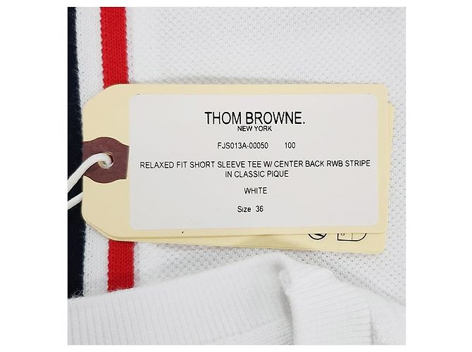 Thom Browne Klassisches Logo T-Shirt mit kurzen Ärmeln weiß - Ansicht 20