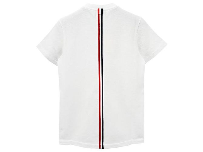 Thom Browne Klassisches Logo T-Shirt mit kurzen Ärmeln weiß - Ansicht 3