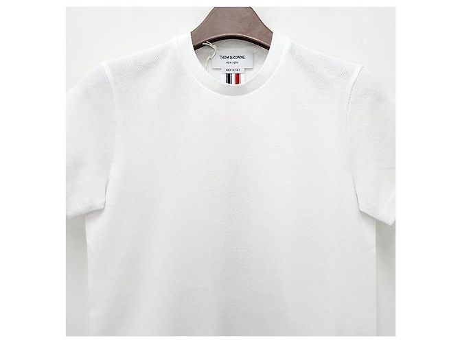 Thom Browne Klassisches Logo T-Shirt mit kurzen Ärmeln weiß - Ansicht 4