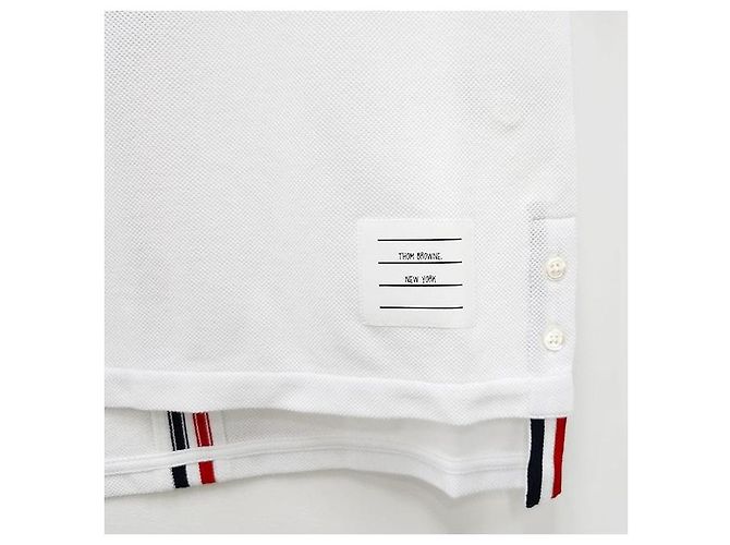 Thom Browne Klassisches Logo T-Shirt mit kurzen Ärmeln weiß - Ansicht 5