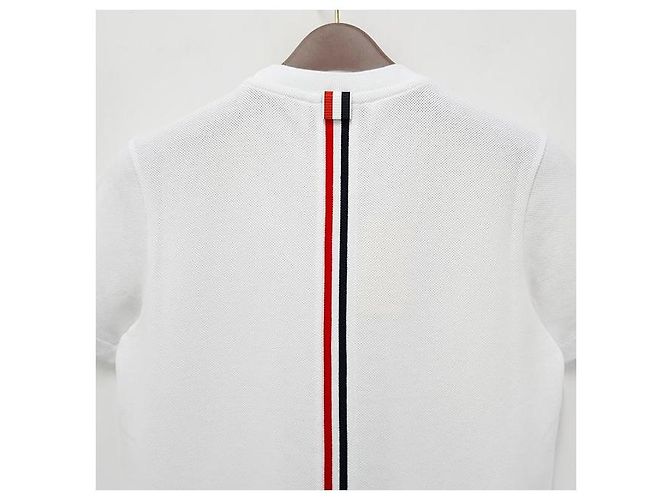Thom Browne Klassisches Logo T-Shirt mit kurzen Ärmeln weiß - Ansicht 6