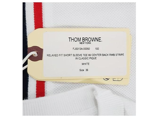 Thom Browne Klassisches Logo T-Shirt mit kurzen Ärmeln weiß - Ansicht 9