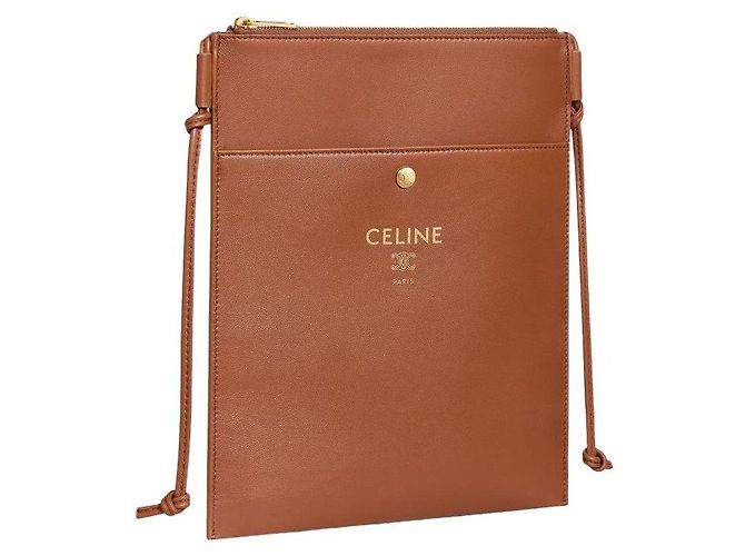 Céline Pochette in agnello liscio color tan Marrone - vista 2