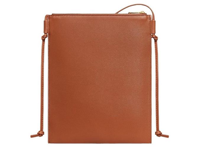 Céline Pochette in agnello liscio color tan Marrone - vista 3