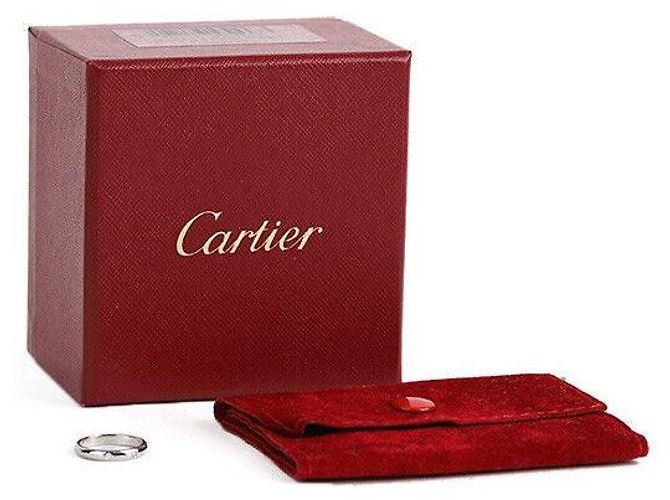 Cartier Fede nuziale in platino con diamante - vista 6