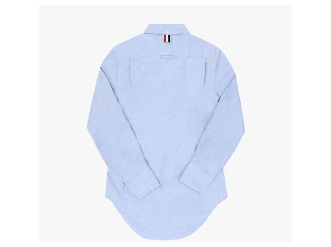 Thom Browne Camicia Donna in Popeline Grosgrain con Strisce Nascoste Blu - vista 5