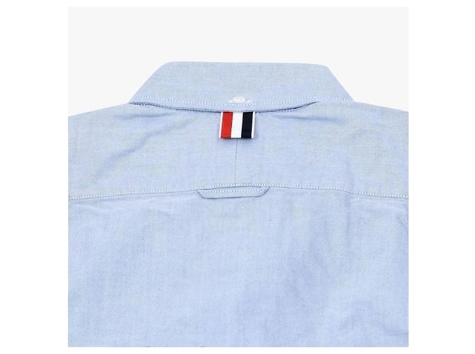 Thom Browne Camicia Donna in Popeline Grosgrain con Strisce Nascoste Blu - vista 8