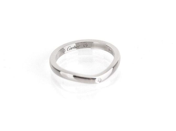 Cartier Ballerina-Ehering aus Platin mit Diamant, Größe Silber - Ansicht 6
