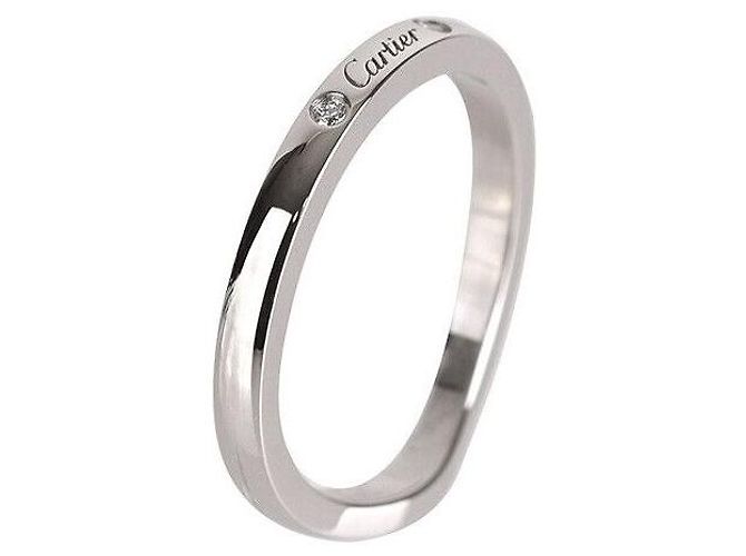 Cartier Ballerina-Ehering aus Platin mit Diamant, Größe Silber - Ansicht 8