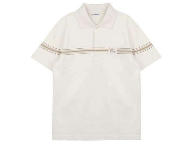 Burberry Gestreiftes Baumwoll-Polohemd Weiß - Ansicht 3