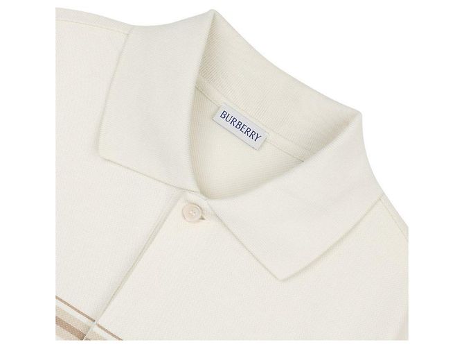 Burberry Gestreiftes Baumwoll-Polohemd Weiß - Ansicht 5
