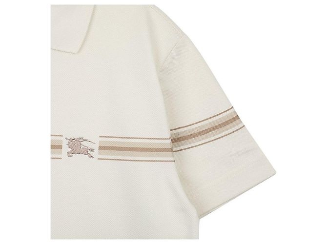Burberry Gestreiftes Baumwoll-Polohemd Weiß - Ansicht 7