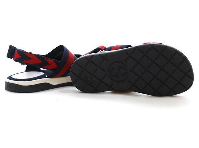 Gucci Sandali in pelle a zigzag per bambini Taglia Nero - vista 5