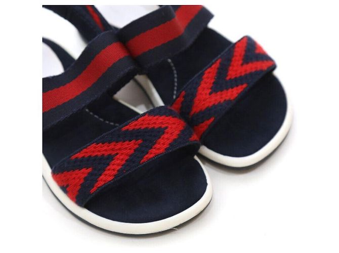 Gucci Sandali in pelle a zigzag per bambini Taglia Nero - vista 6