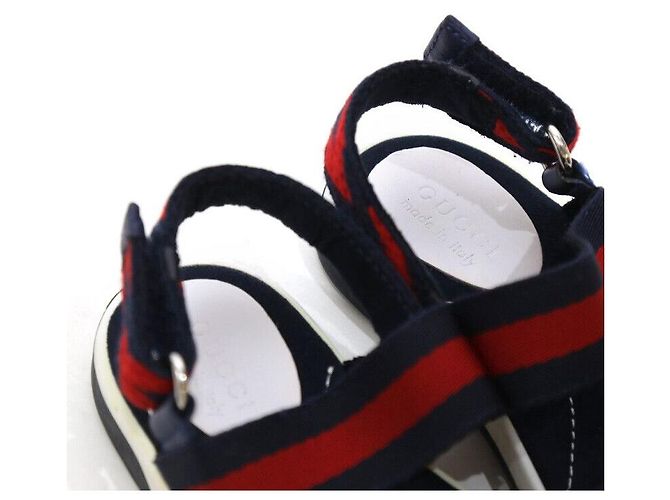Gucci Sandali in pelle a zigzag per bambini Taglia Nero - vista 7