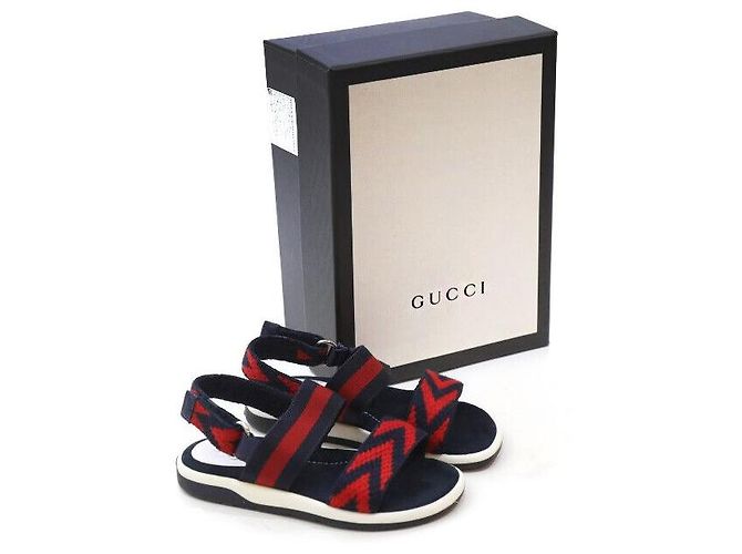 Gucci Sandali in pelle a zigzag per bambini Taglia Nero - vista 8