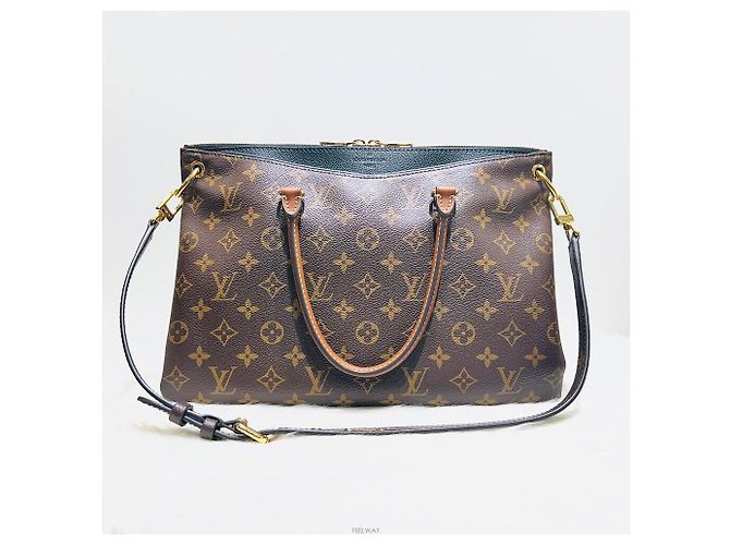 Louis Vuitton Borsa Tote Pallas Noir in Tela Monogramma Marrone - vista 2