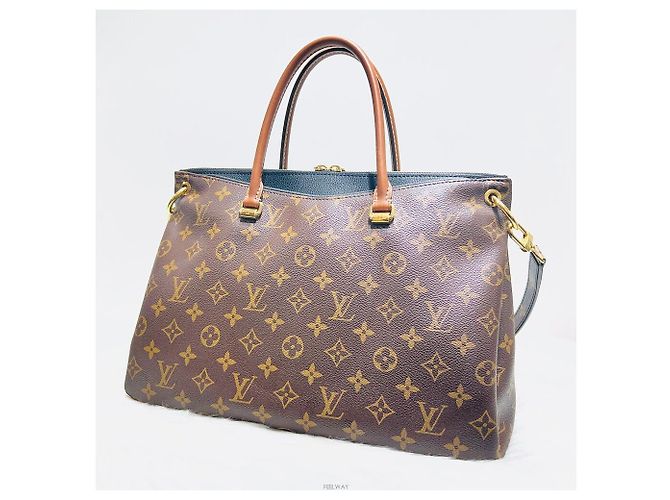 Louis Vuitton Borsa Tote Pallas Noir in Tela Monogramma Marrone - vista 3