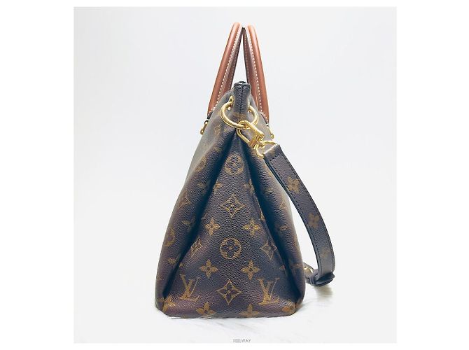 Louis Vuitton Borsa Tote Pallas Noir in Tela Monogramma Marrone - vista 4