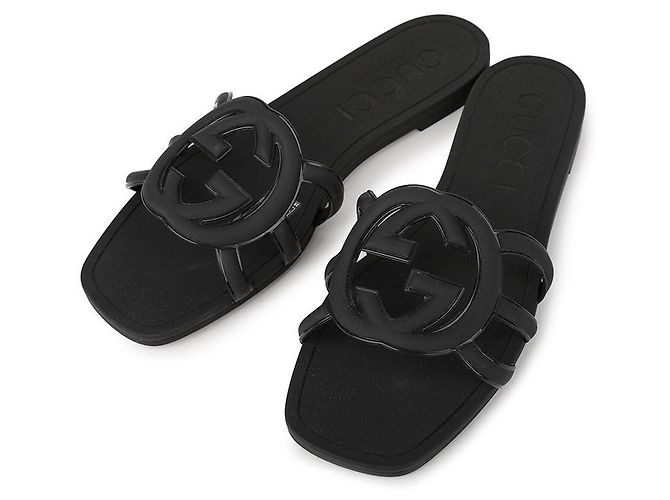 Gucci Women’s Interlocking Slide Sandals Black - view 3