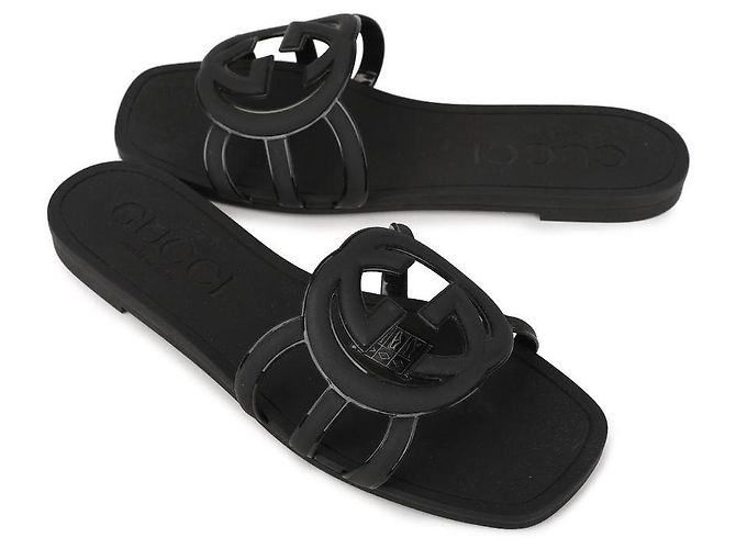 Gucci Women’s Interlocking Slide Sandals Black - view 5