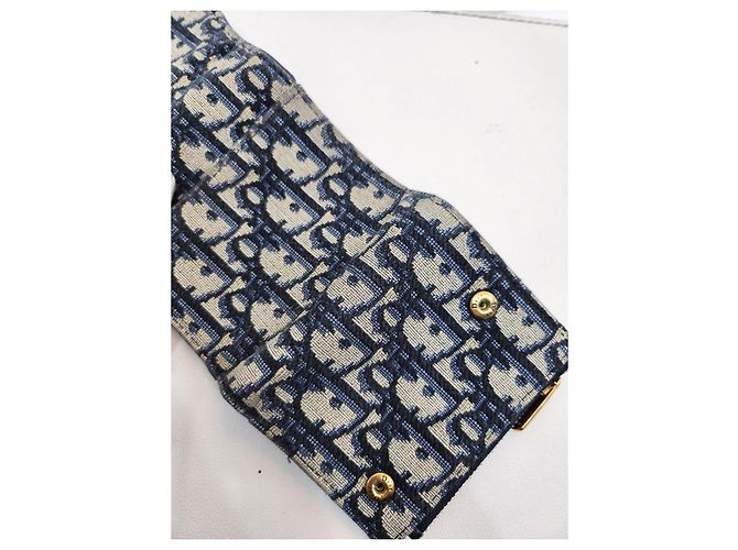 Saddle Dior Schräger Geldbeutel Blau - Ansicht 18