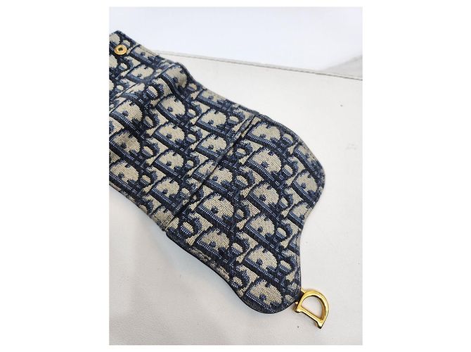 Saddle Dior Schräger Geldbeutel Blau - Ansicht 19
