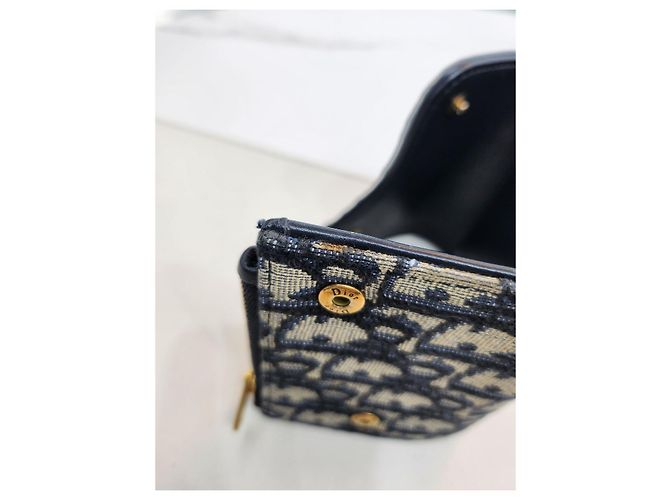 Saddle Dior Schräger Geldbeutel Blau - Ansicht 23