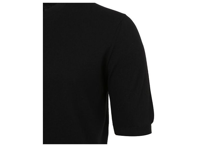 Kiton Schwarzes Kurzarm-T-Shirt aus Baumwollstrick mit Rundhalsausschnitt - Ansicht 5