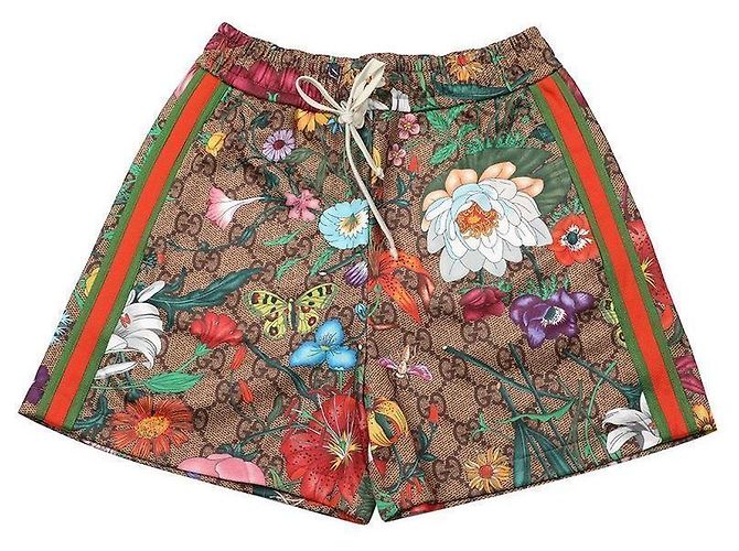 Gucci Pantalones cortos con estampado floral Castaño - vista 3