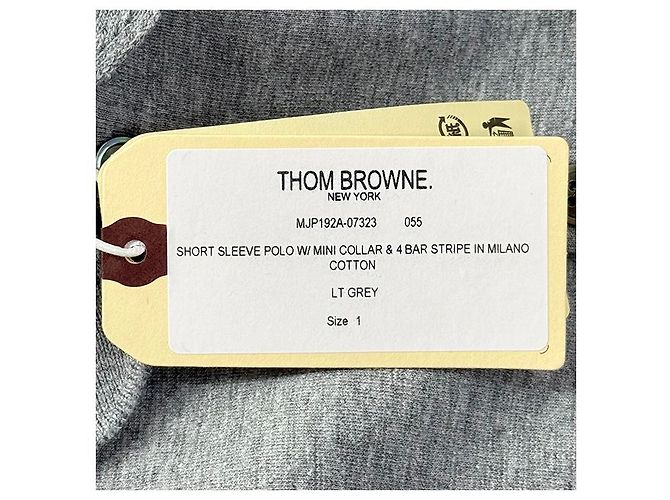 Thom Browne Polo aus Baumwoll-Piqué mit Detail in Hellgrau Braun - Ansicht 22