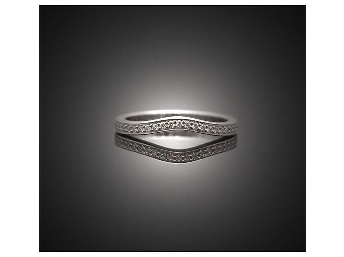 Cartier Ballerina Ehering aus Platin mit Semi Pavé Diamanten Schwarz - Ansicht 3