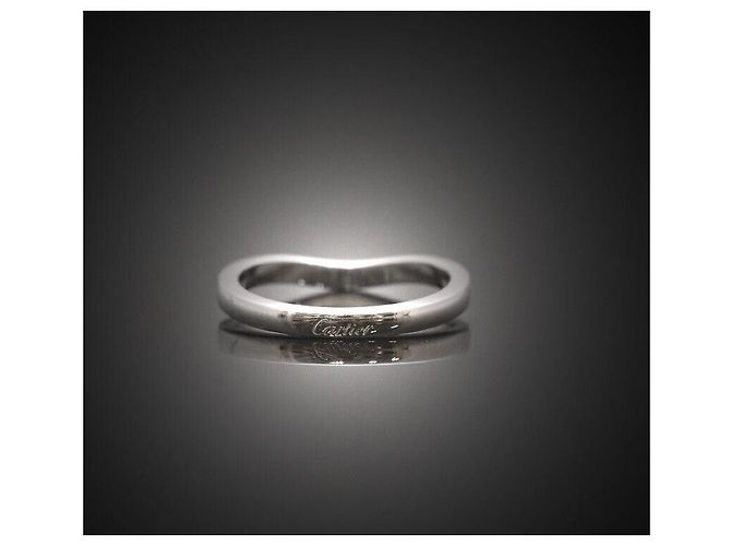Cartier Ballerina Ehering aus Platin mit Semi Pavé Diamanten Schwarz - Ansicht 4