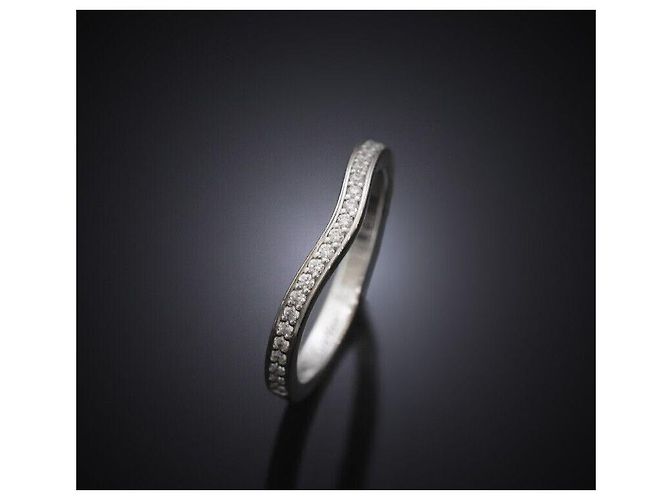Cartier Ballerina Ehering aus Platin mit Semi Pavé Diamanten Schwarz - Ansicht 7