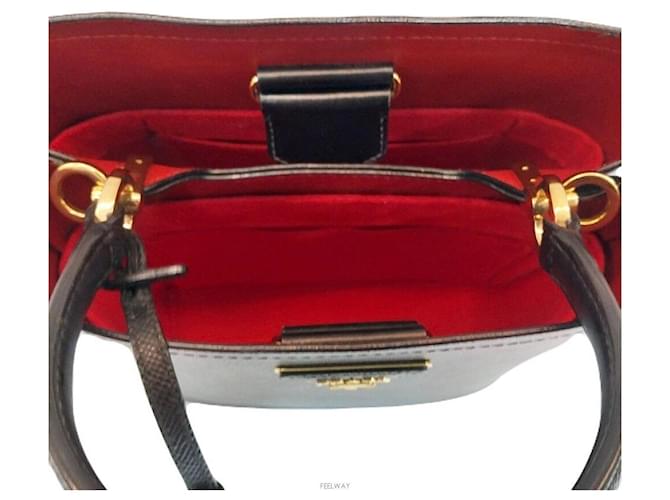 Prada Borsa a secchiello media doppia Saffiano Rosso - vista 7