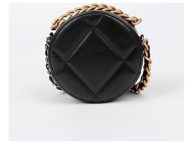Chanel Borsa a tracolla incrociata mini catena rotonda Nero - vista 4